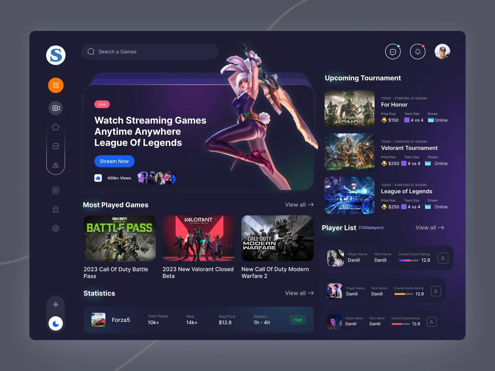 slider-3-gaming-dashboard-web-development-portfolio-bmv-system-integration